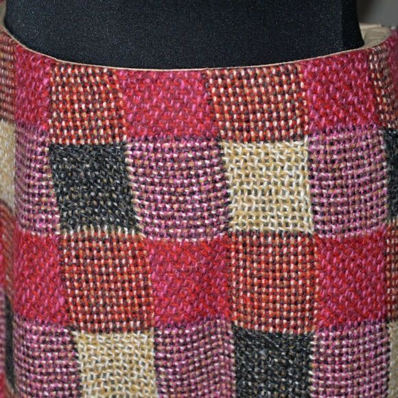 Holt Renfrew Vintage 1970's Wool Patchwork Maxi Skirt Sz 6 - Picture 4 of 5